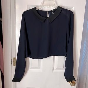 NWOT Cropped chiffon top